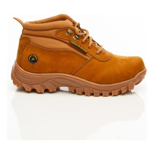Bota de Couro com CA Acquaboots EPI Botina para Moto Trabalho Trilha Palmilha Gel Acolchoada