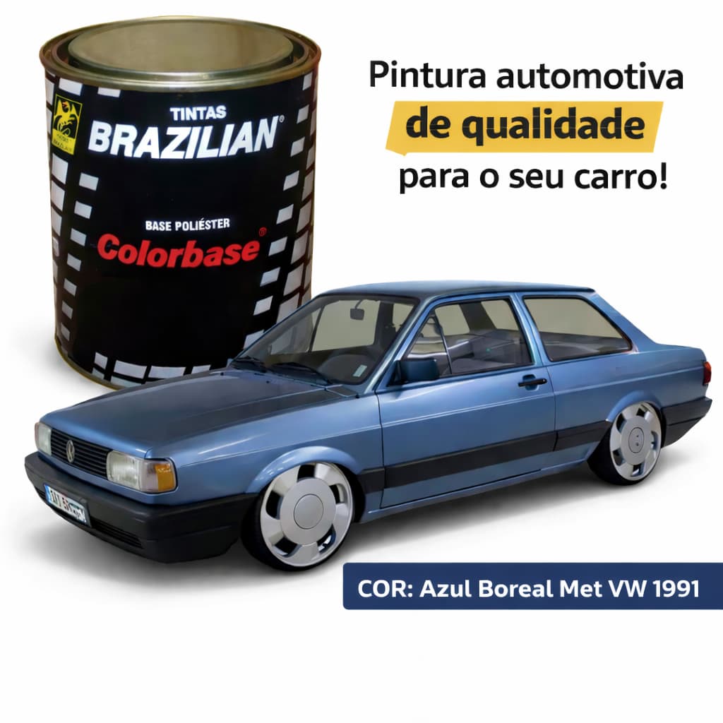 Tinta Automotiva Poliéster Azul Boreal Metálico Vw 1991 0,900ml
