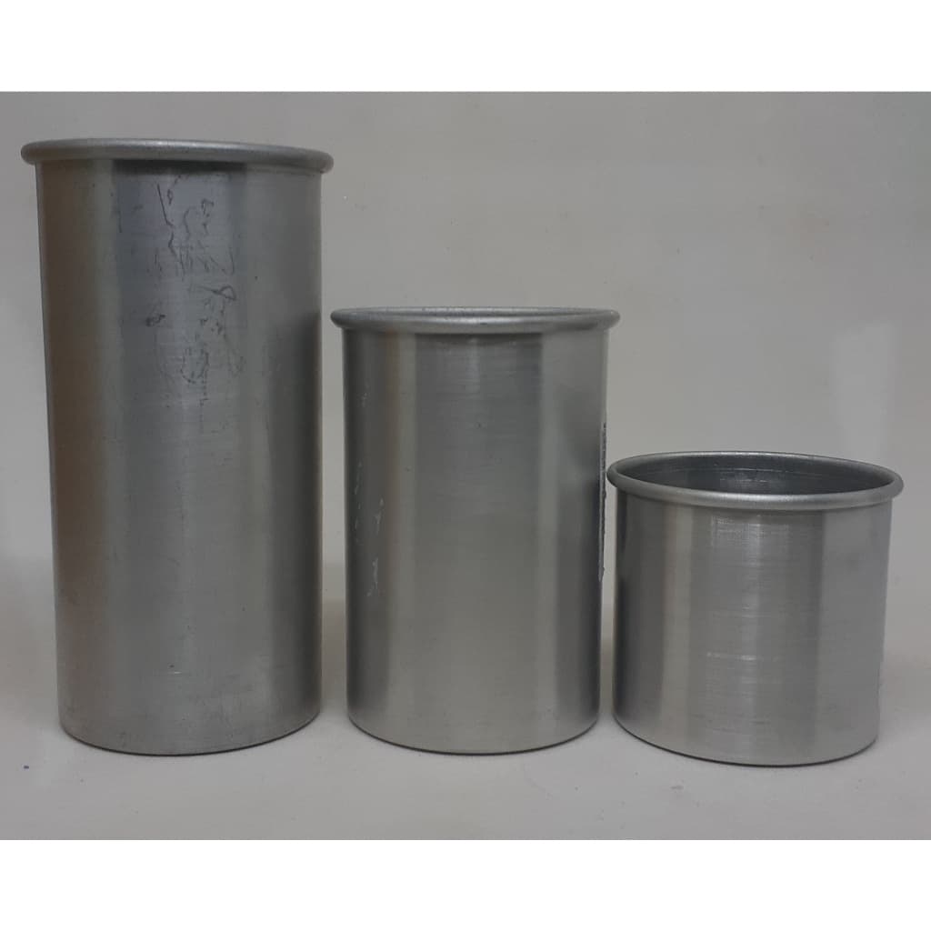Forma De Alumínio Cilíndrica para velas artesanais: kit de 7x15 7x11 7x7