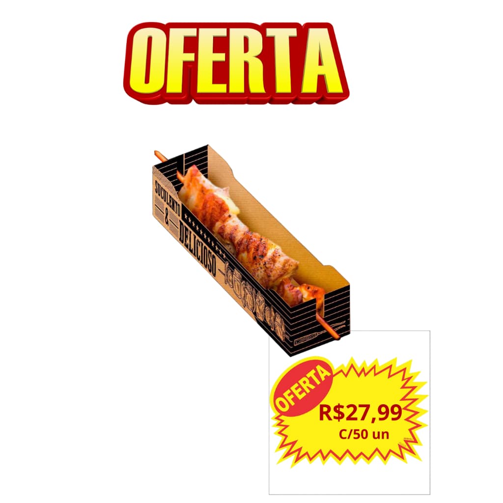 Caixa Para Espeto Espetinho de Churrasco Frases C/50 unidades Festcolor