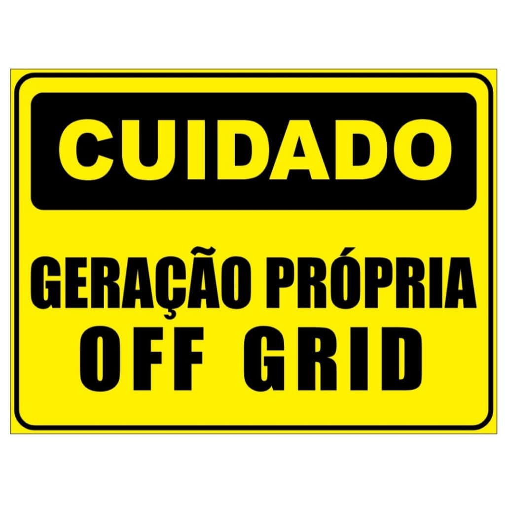 Placa Sinalização Geração Própria Off Grid 30X20cm