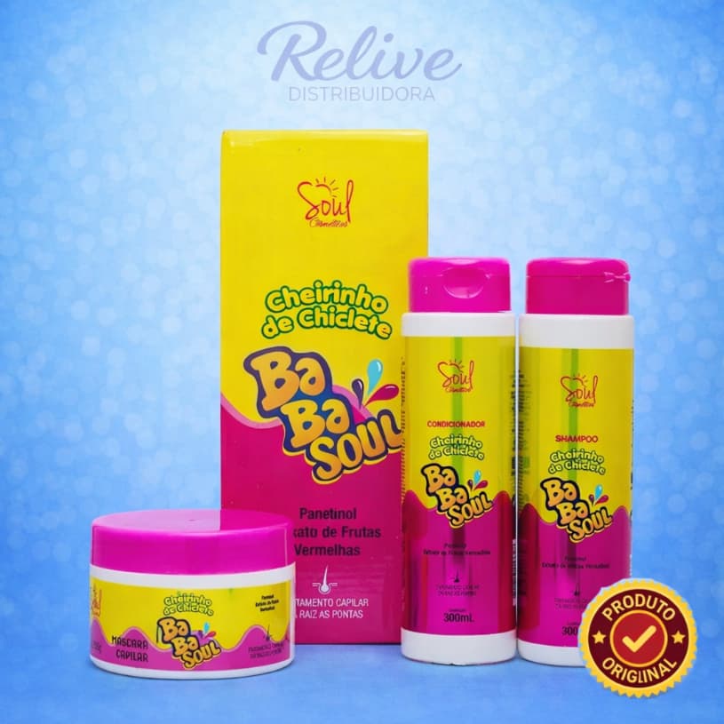 KIT CAPILAR BABASOUL TUTTI FRUTTI SOUL 3 ITENS SHAMPOO CONDICIONADOR E MASCARA CHICLETE