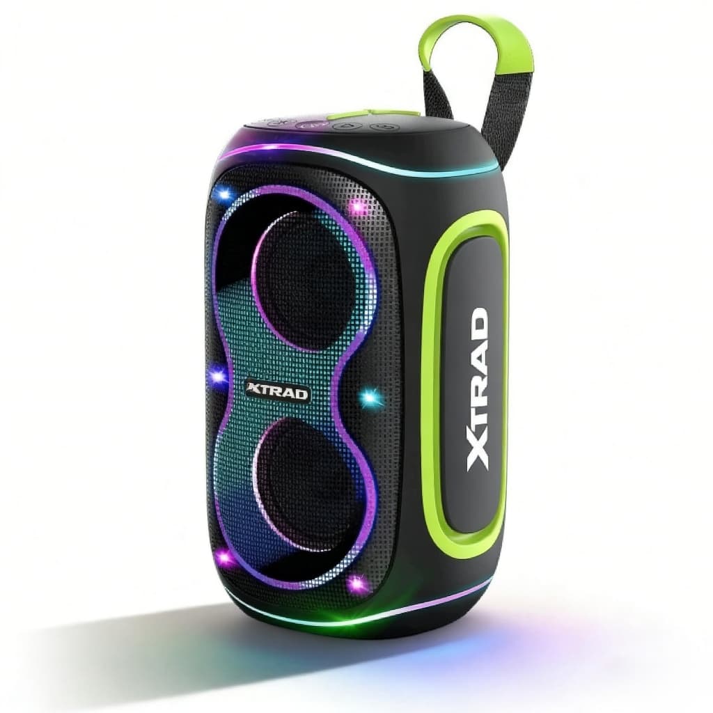 Caixa de Som Bluetooth Portátil Potente Multimídia com LED Longa Duração A Prova D'água XDG-205