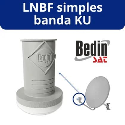 LNB Simples Bedin Sat 55 DB De Ganho Para Antenas Offset e Receptores Banda Ku