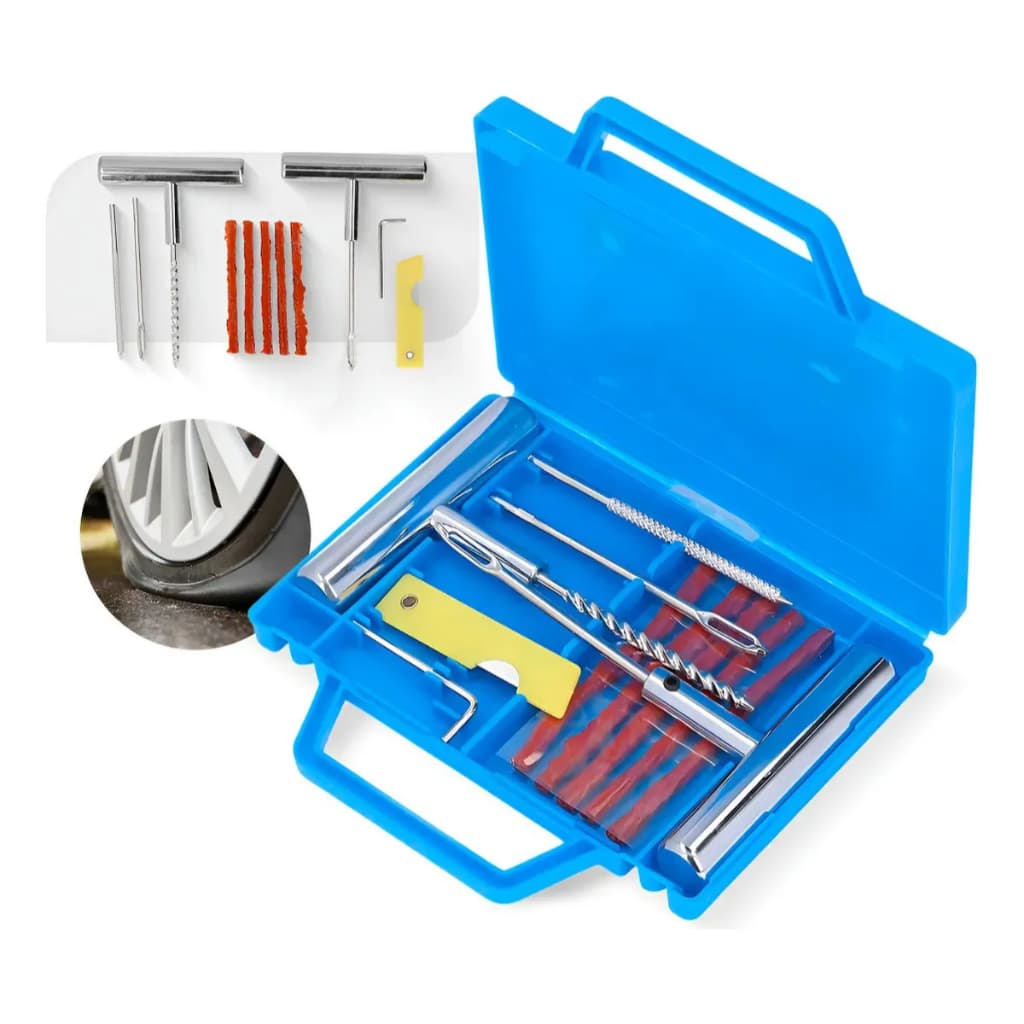 Kit Reparo Pneu Vithu Maleta 12 Unidades Moto Carro Macarrão Remendo Ferramentas Portatil Conserto