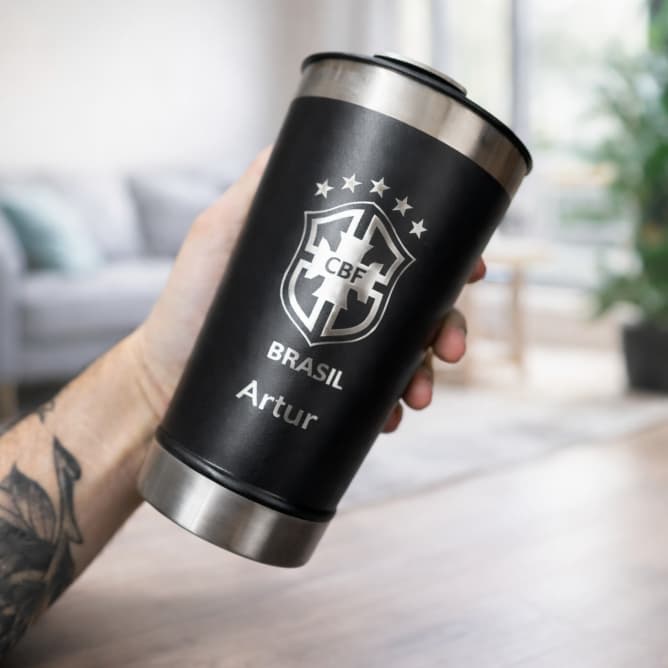 Copo Térmico Personalizado 500ml - Nome, Time, Profissão, Logotipo