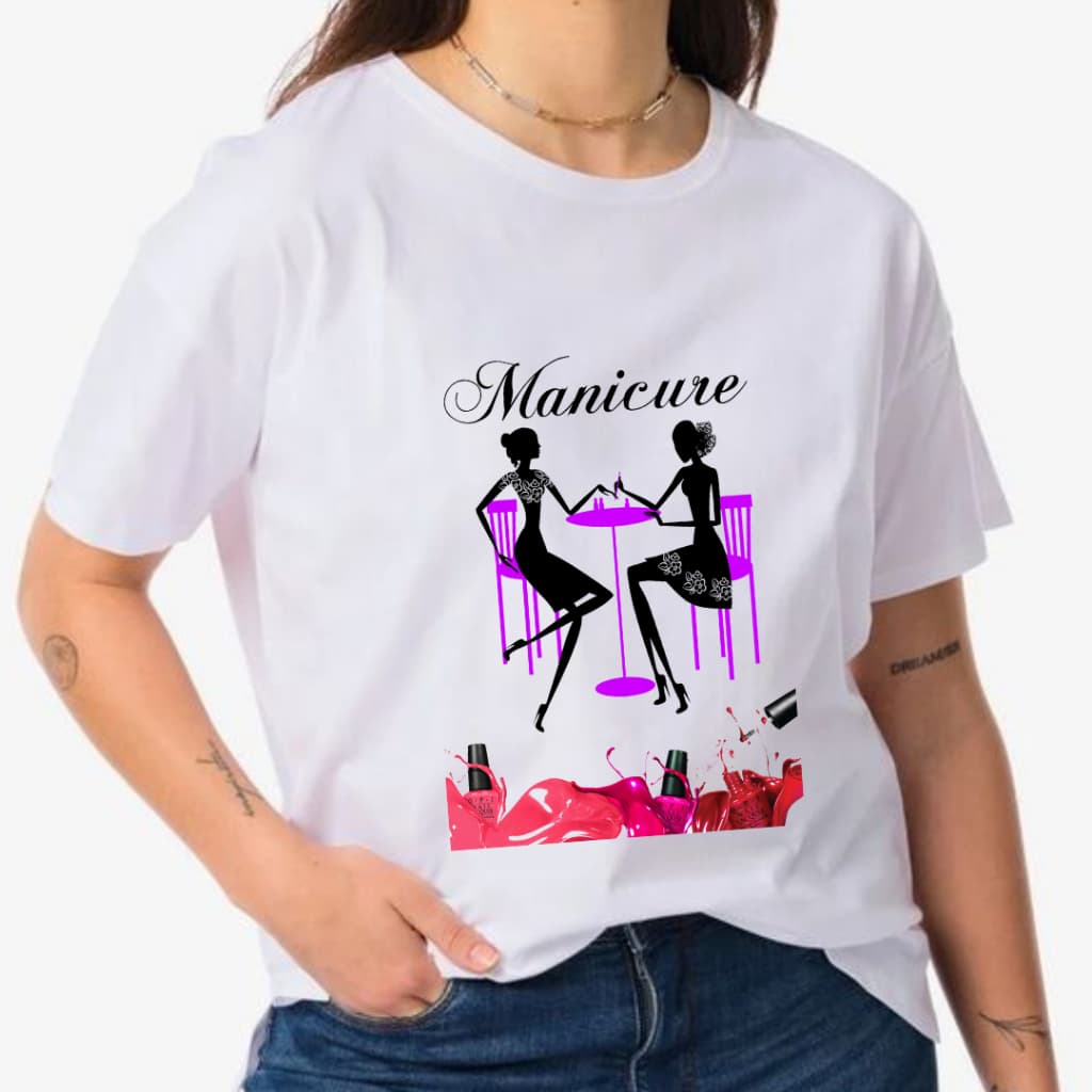 Camiseta Feminina Manicure Casual Nail Designer Conforto Estilo e Profissionalismo