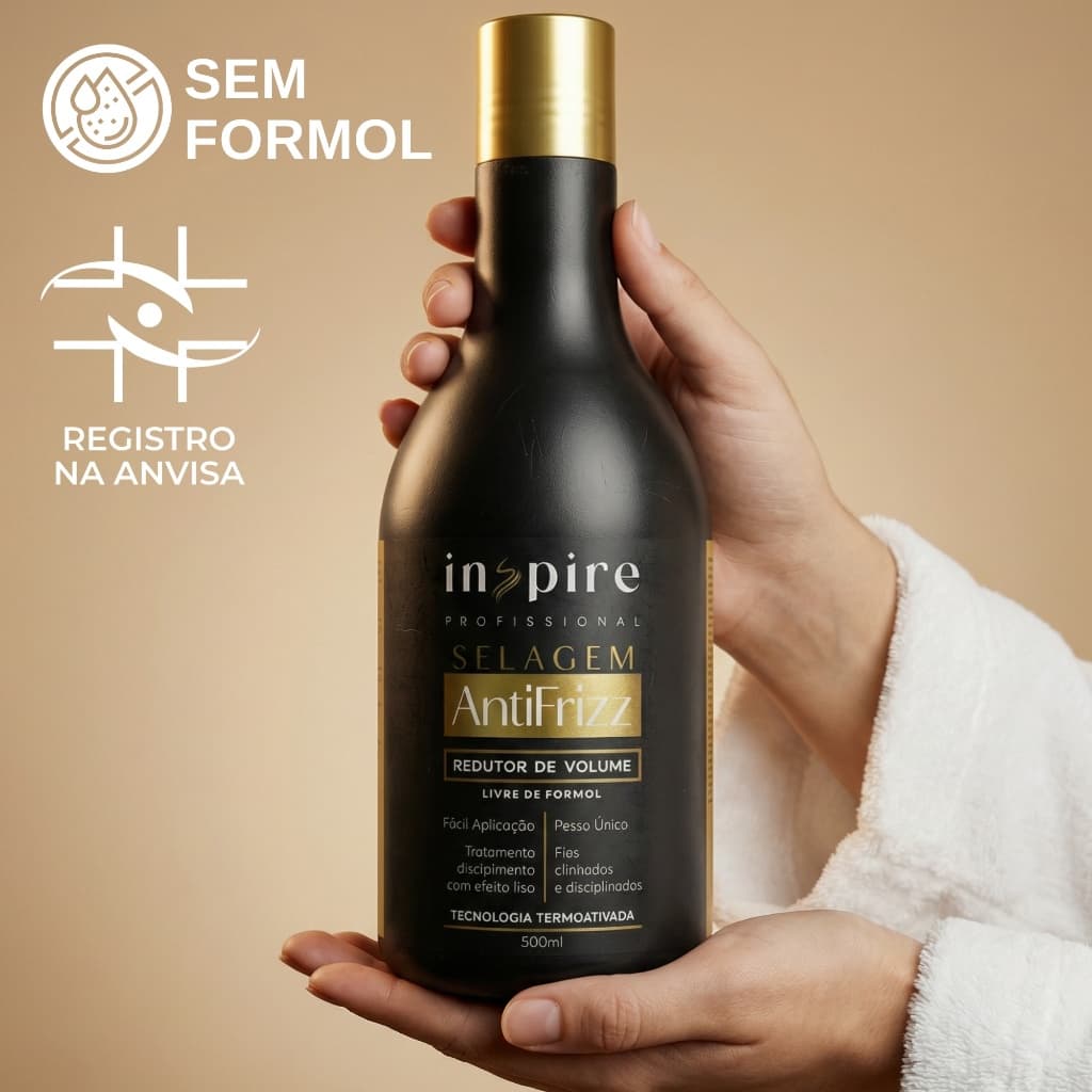 Progressiva Orgânica Sem Formol Selagem Térmica Antifrizz Passo Único Inspire Profissional 500ml
