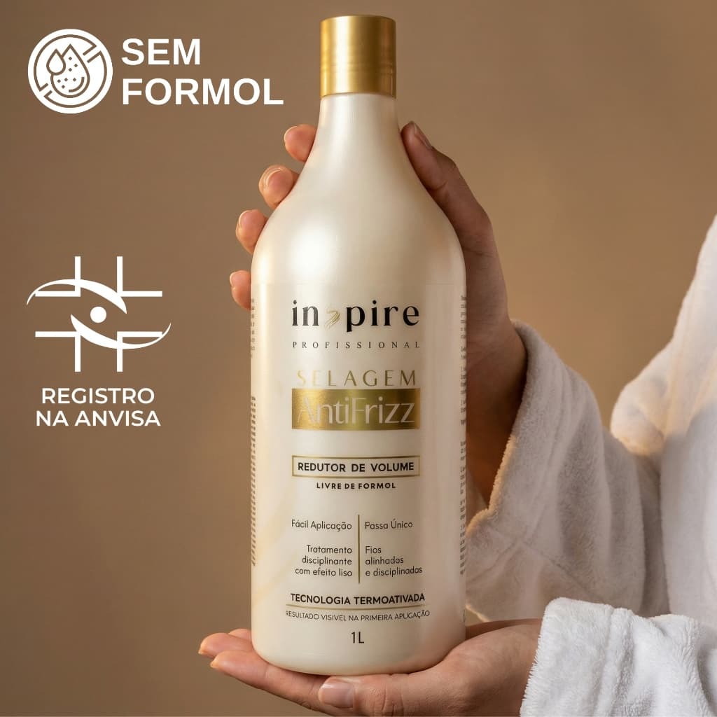 Progressiva Orgânica Sem Formol 1 Litro Selagem Térmica Antifrizz Passo Único Inspire Profissional