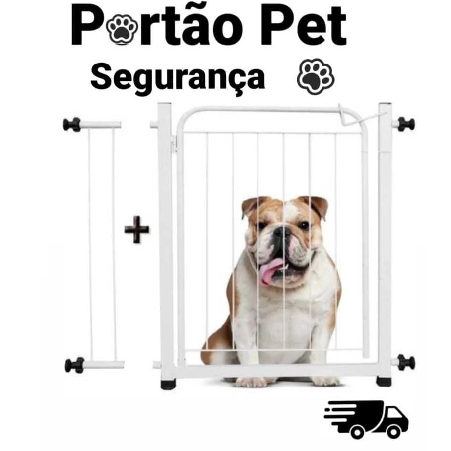 Portão Pet 68cm A 103cm Grade Para Cachorro Cercado de Proteção