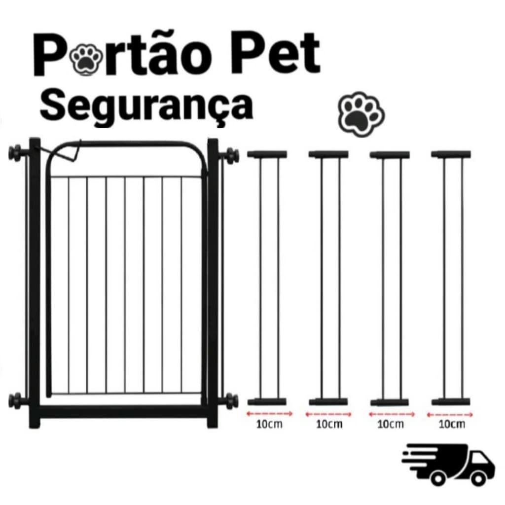 Portão Pet Grade Para Cachorro  68CM A 113CM  + Extensores Proteção Cercado Para Cachorro