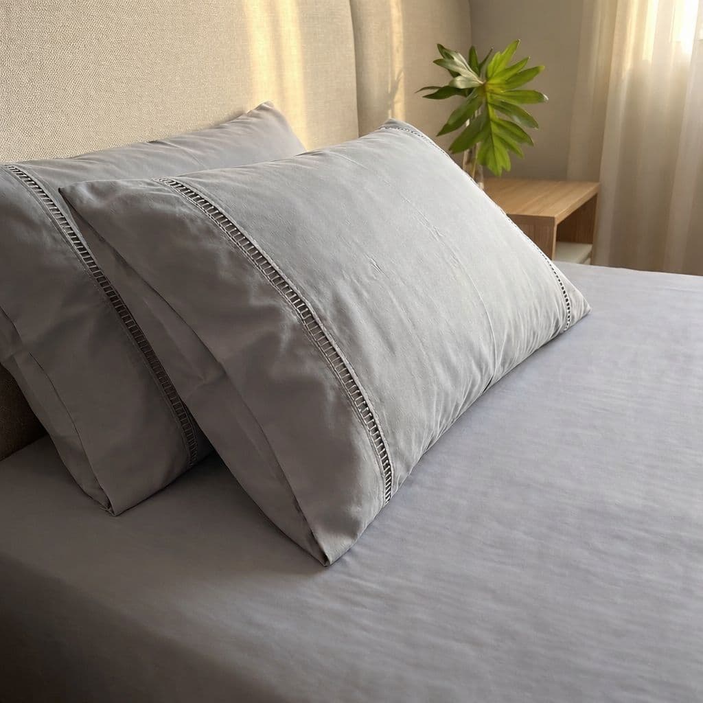 Jogo de Cama King Size 03 Peças 400 Fios Lençol King Size Com Elástico Micropercal Ponto Palito