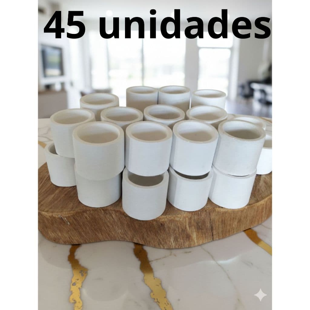 KIT 45 vasinhos REDONDO de gesso para presentes e Lembrancinhas porta-velas e suculenta