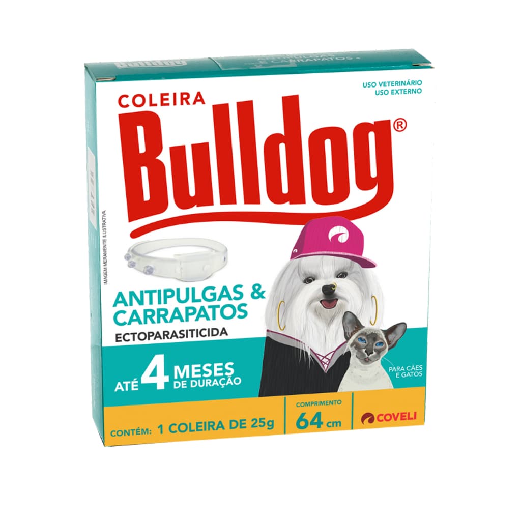 Coleira antipulgas Bulldog Coveli para cães e gatos 64 cm