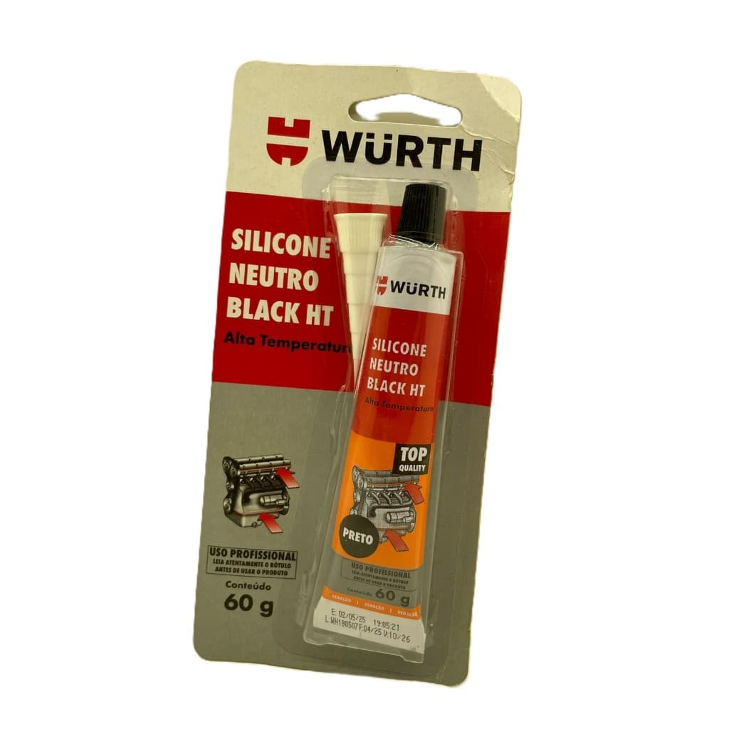 Cola Silicone Neutra Alta Temperatura 343°C PRÓ WURTH Cor Preta 60 g