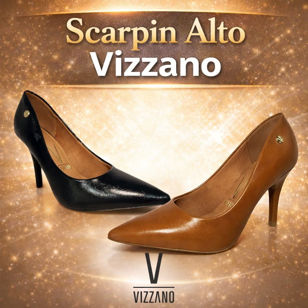 Scarpin Alto Vizzano Feminino Elegante Salto Alto Confortável para Trabalho e Eventos
