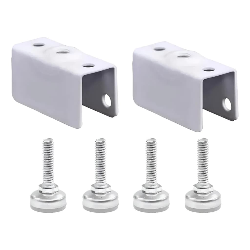 Sapata Pé Nivelador Móveis Prateleira Chapa U Mdf De 15mm Branco 6un