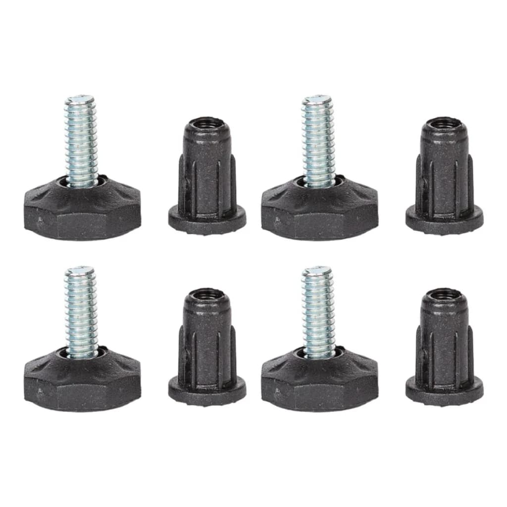 Sapata Pé Nivelador P Móveis Resistente Área Externa 1/4 12u Preto