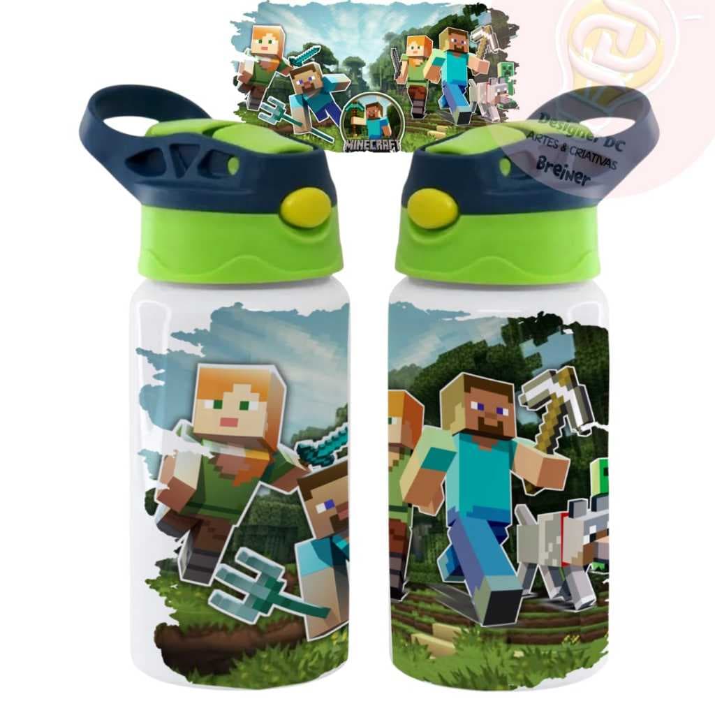 Garrafa Térmica Minecraft Infantil DSG 0025