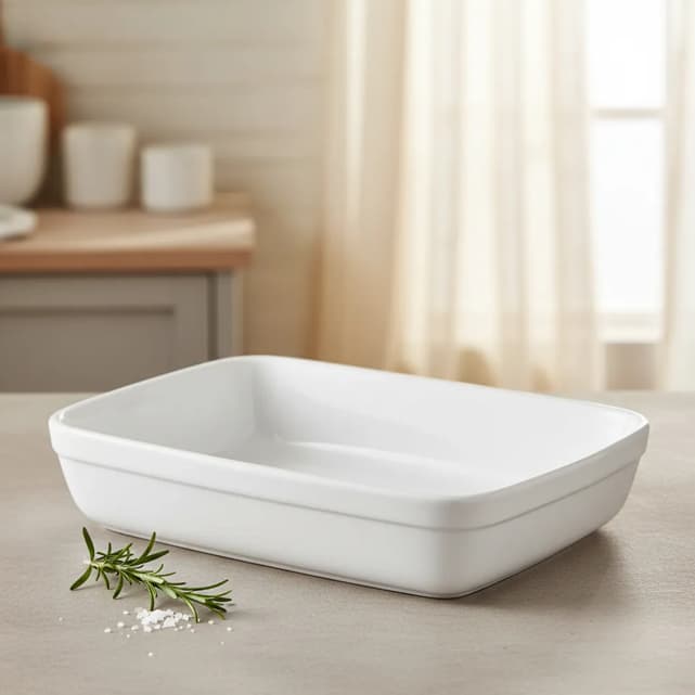 Travessa Retangular Grande Porcelana Branca (vai Ao Forno)