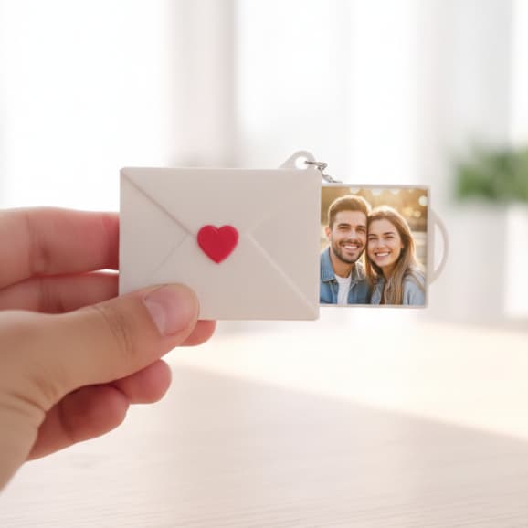 💌 Chaveiro Carta de Amor - Eternize Momentos - Dia dos Namorados