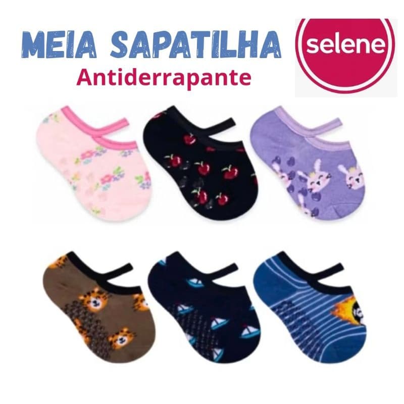 Meia Sapatilha Bebê Infantil Antiderrapante Selene