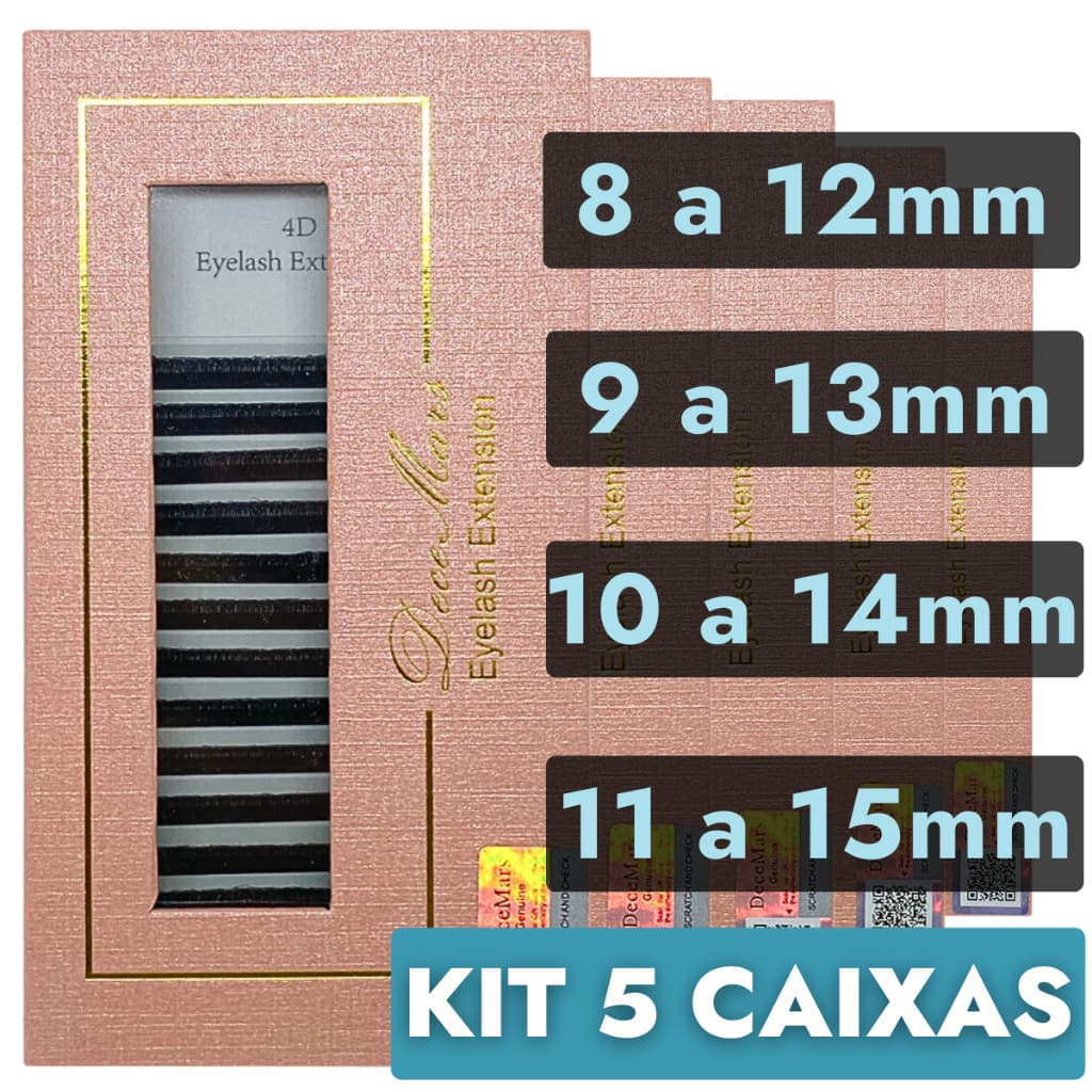 Kit 5un Cílios W 4D Decemars Yy C D Volume Egípicio Original