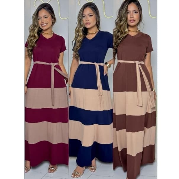 VESTIDO LONGO EVANGELICO FEMININO CASUAL MODA EVANGÉLICO M G GG CONFORTAVEL VERAO