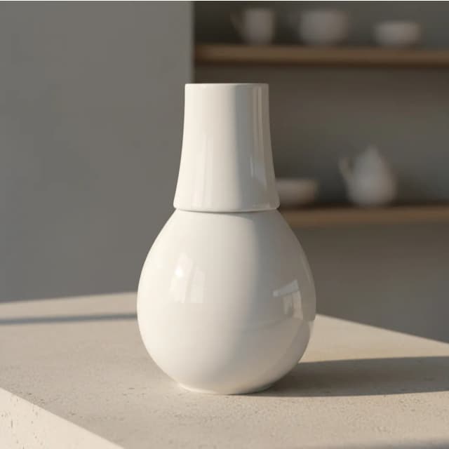 Moringa Grande 1.480Ml Com Copo em Porcelana Branca