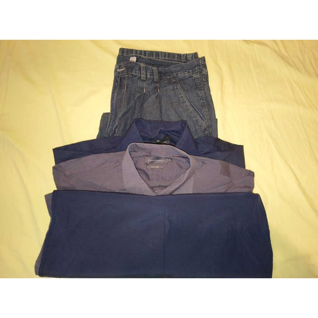 01 calça + 02 camisa manga longa