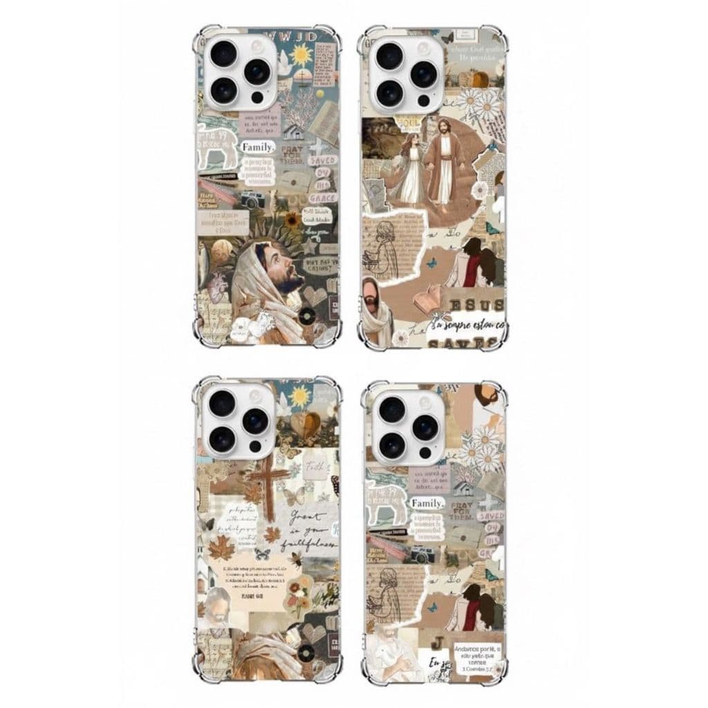 CAPINHA CAPA CASE, PARA, CELULAR  MOTOROLA  E  XIAOMI , ANTI-IMPACTO , TPU, JESUS COLAGEM, DESENHOS