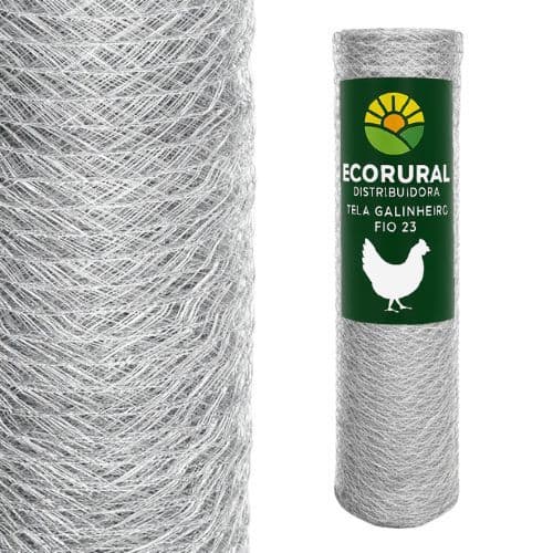 Tela Arame Galvanizado Galinheiro Fio 23 1,00x30 Cercamento Rural - NOVIDADE