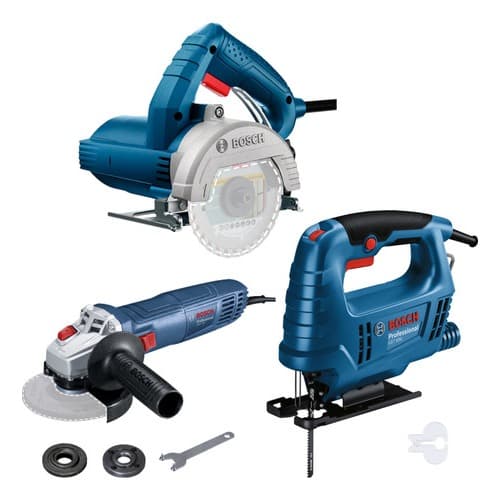 Kit Bosch 127V Serra Mármore GDC 150 + Esmerilhadeira Angular GWS 700 + Serra Tico-Tico GST 680