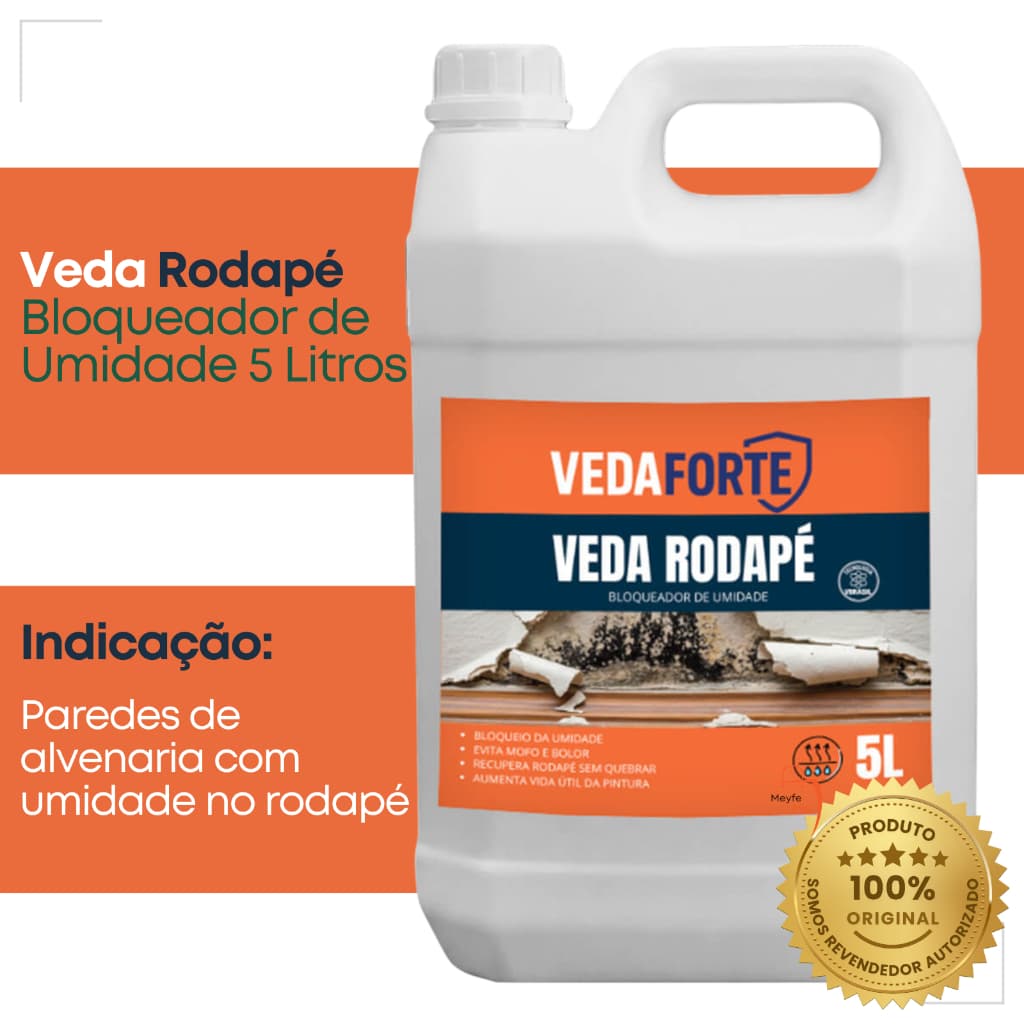 Veda Rodapé Impermeabilizante Contra Umidade e Mofo