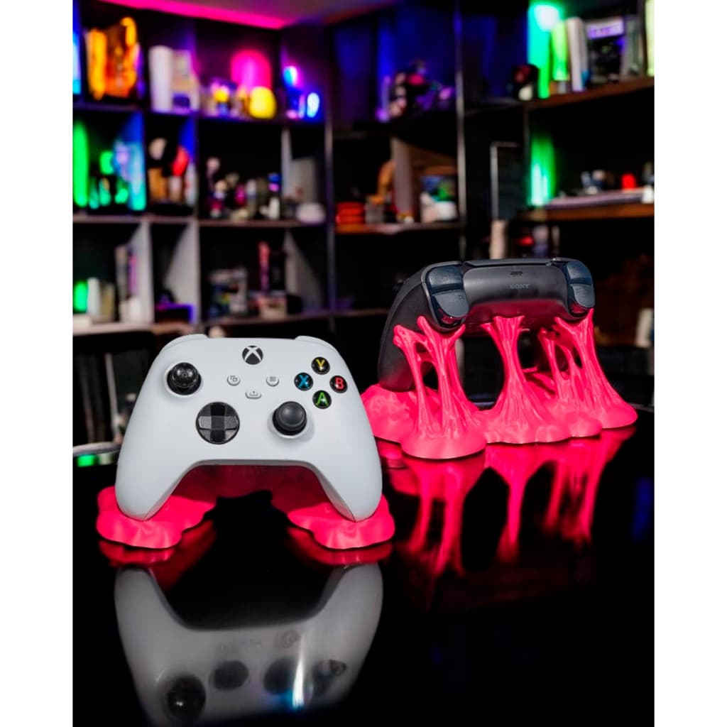 Suporte de Controle Gamer Sticky Grip - Estilo Venom/Spider para PS5 e Xbox