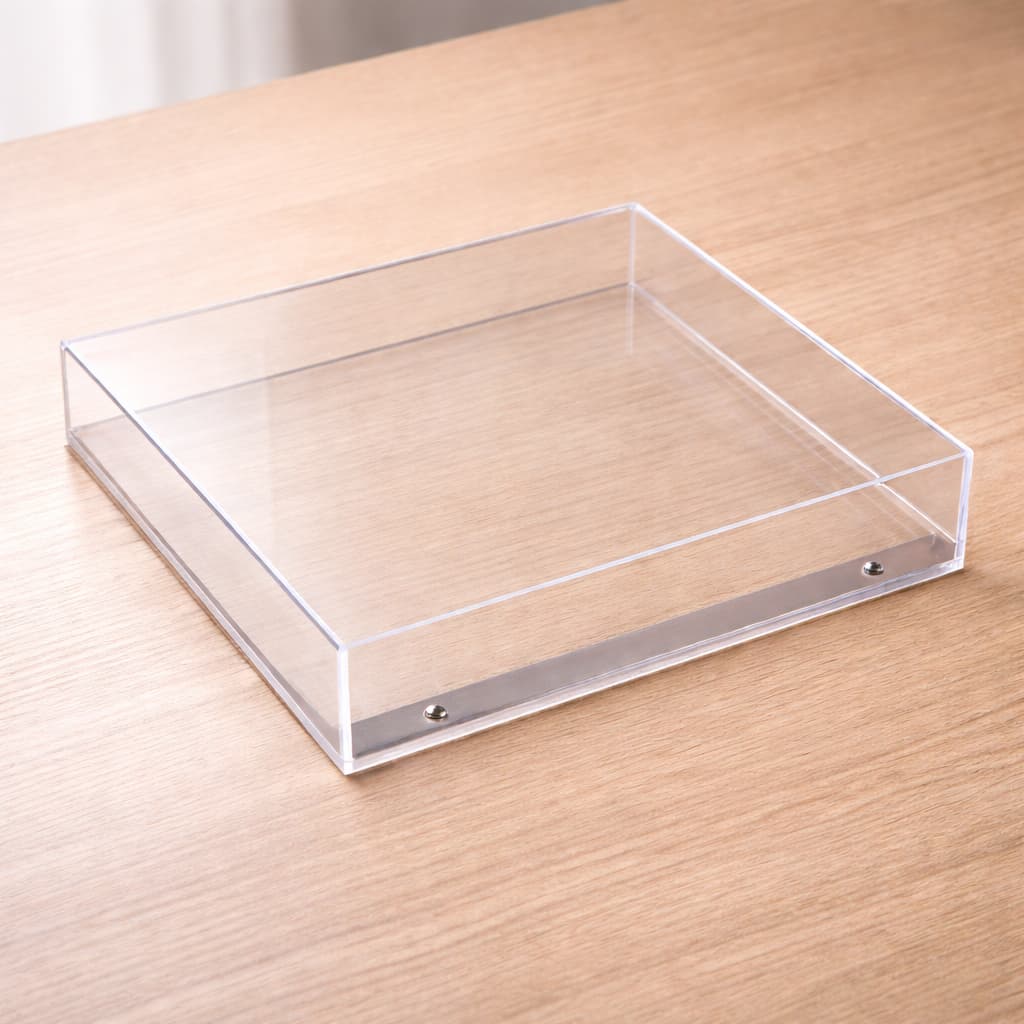 Caixa Expositor Acrílico Proteção 15 x 15 x 4cm Cor Cristal Transparente Decoração Enfeite