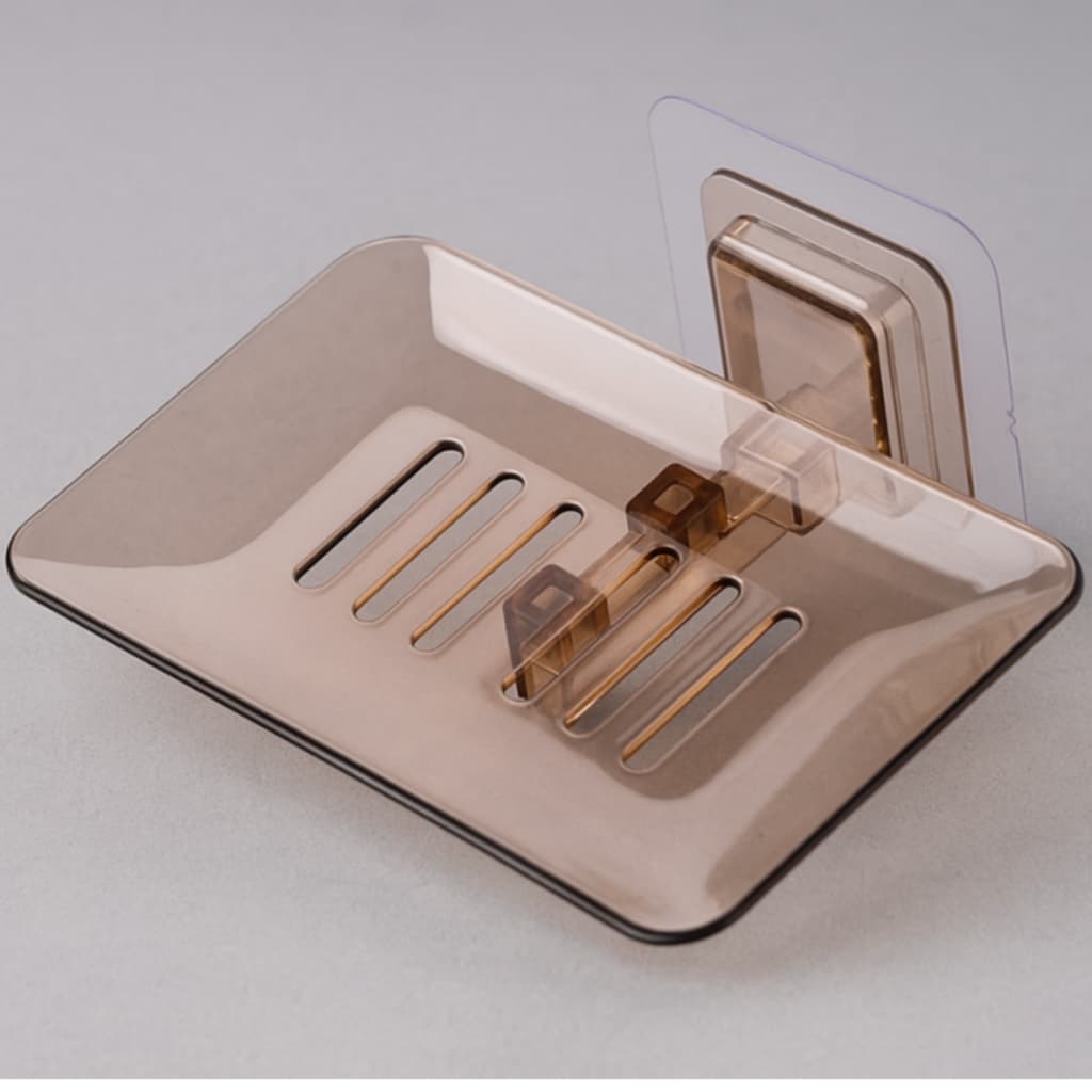 Porta Sabonete De Parede Acrílico Minimalista Fumê Banheiro Saboneteira Adesivo