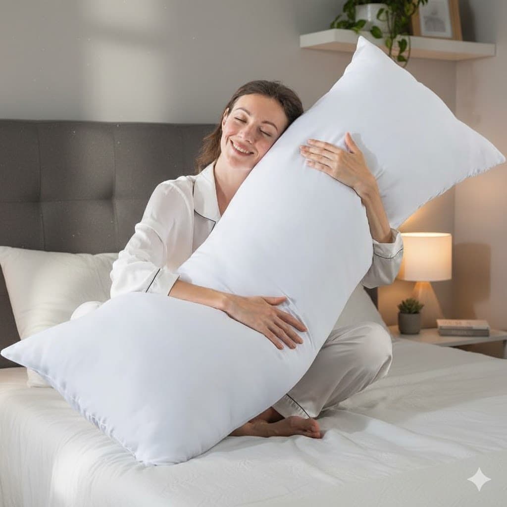 Travesseiro para Corpo Xuxão com Capa Micropercal 200 Fios Macio Travesseiro Longo Suavitec