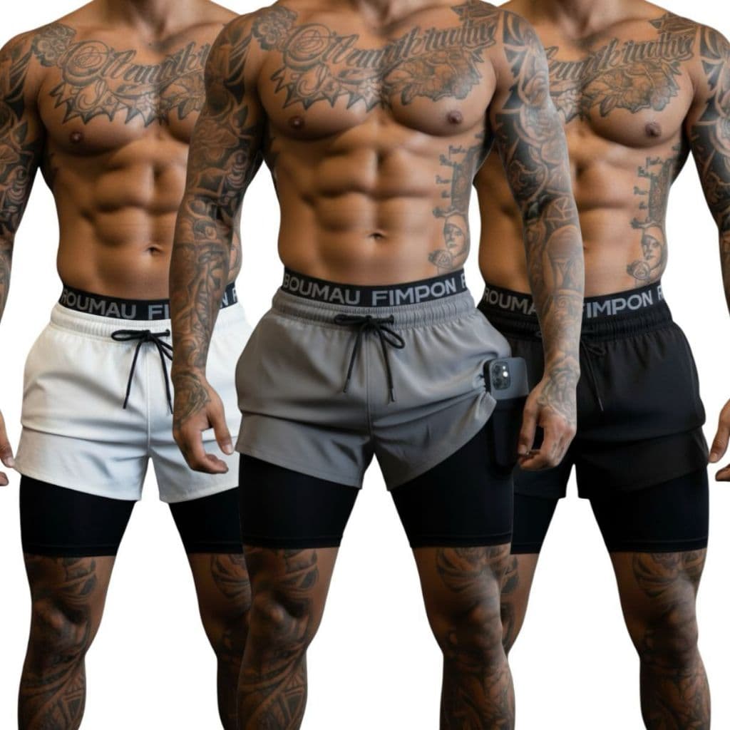 Kit 2 Bermudas Shorts De Academia Compressão 2 em 1 Masculino Crossfit Treino
