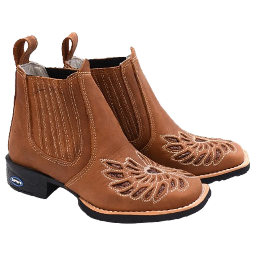 Botina Moda Country Feminina em Couro Legitimo