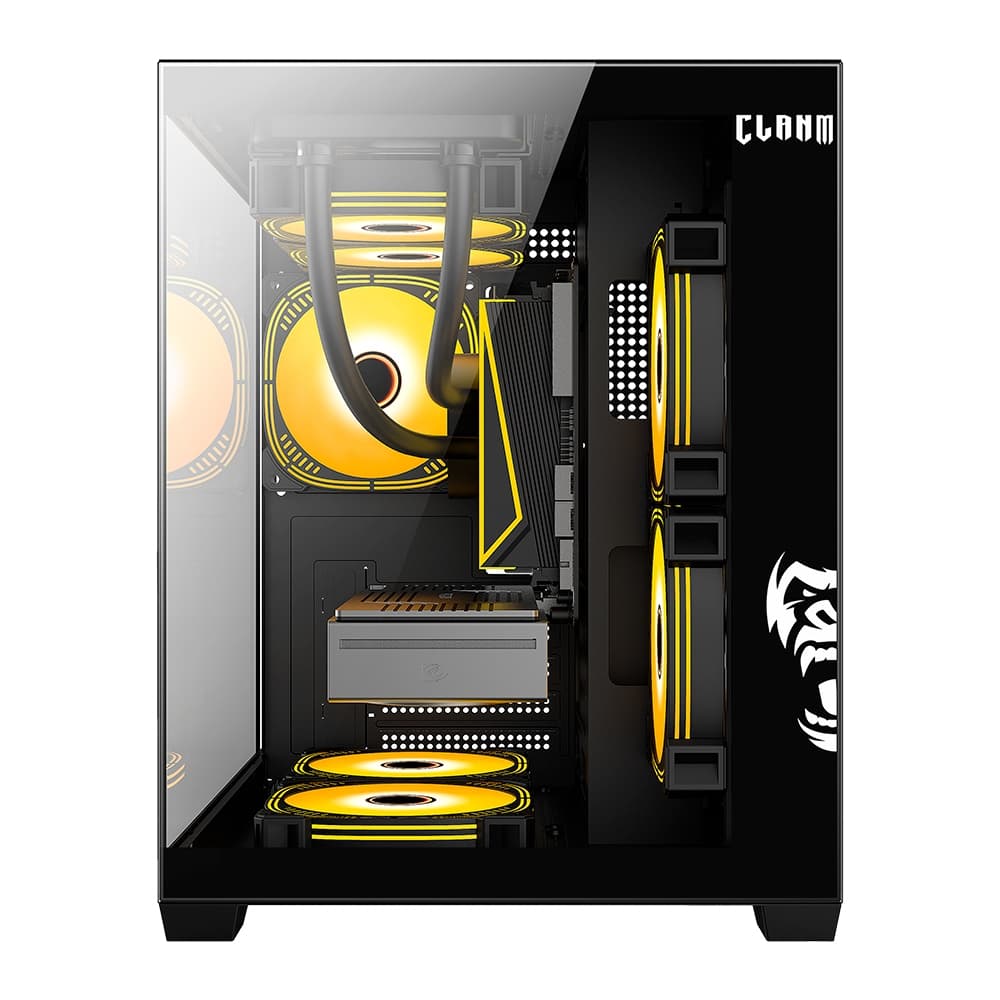 Gabinete Gamer Clanm Grodd Night Vidro Temperado Rgb Micro Atx / Itx