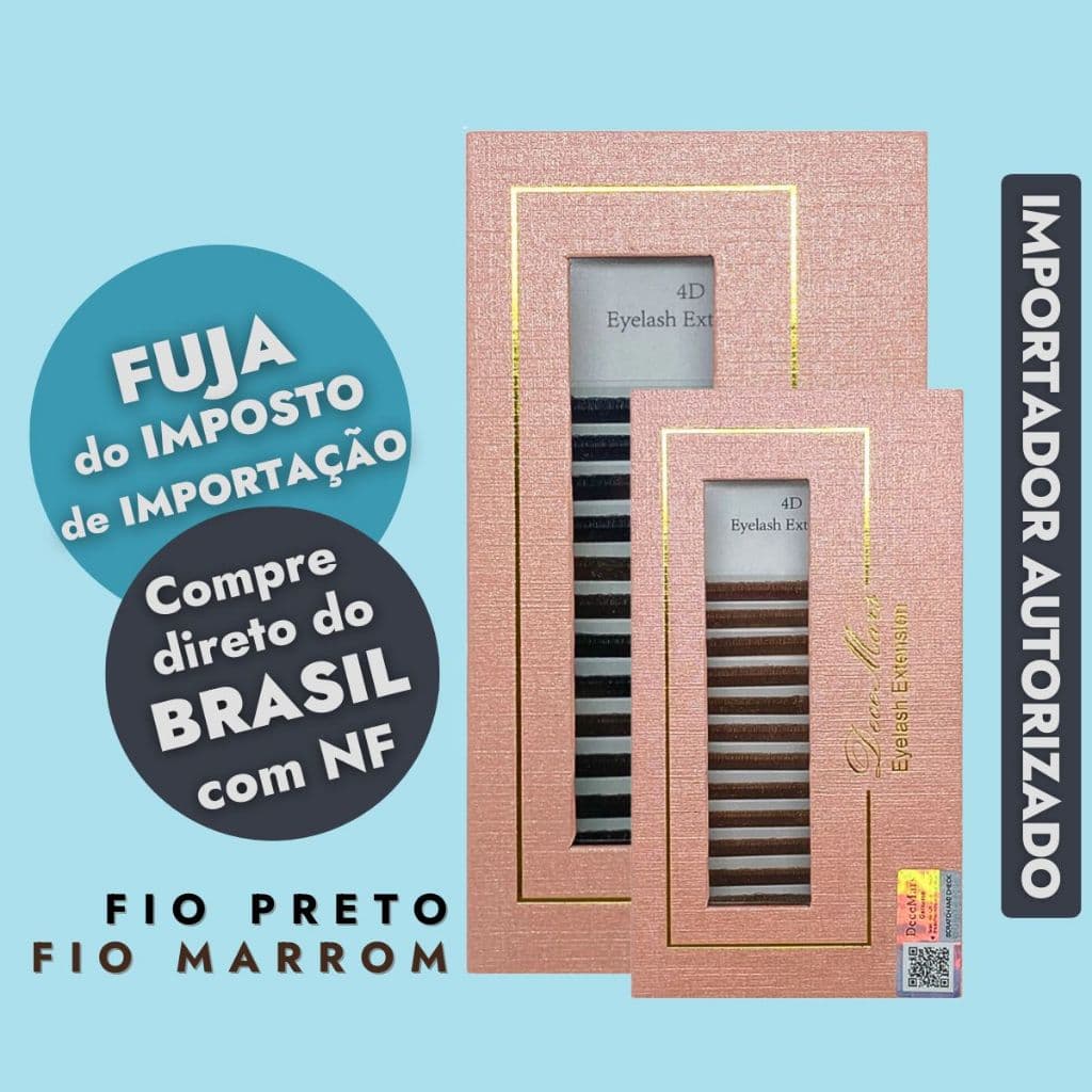 Cílios 4D W Decemars Preto Marrom Volume Egípcio Extensão De Cílios | Tam. Único | MIX | Curv. D M