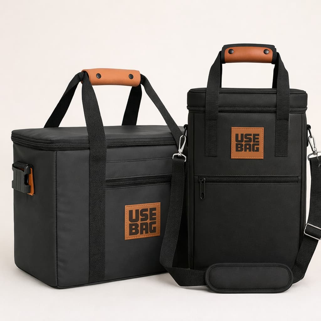 Jogo Bolsas Térmicas Cooler p/Bebidas Vinhos Cervejas Impermeáveis Versátil