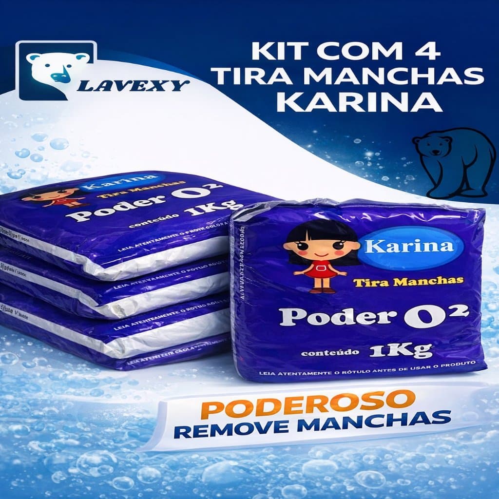 Tira Manchas de Roupas Brancas e Coloridas Poder O² pacote com 1kilo Desencardir Roupas