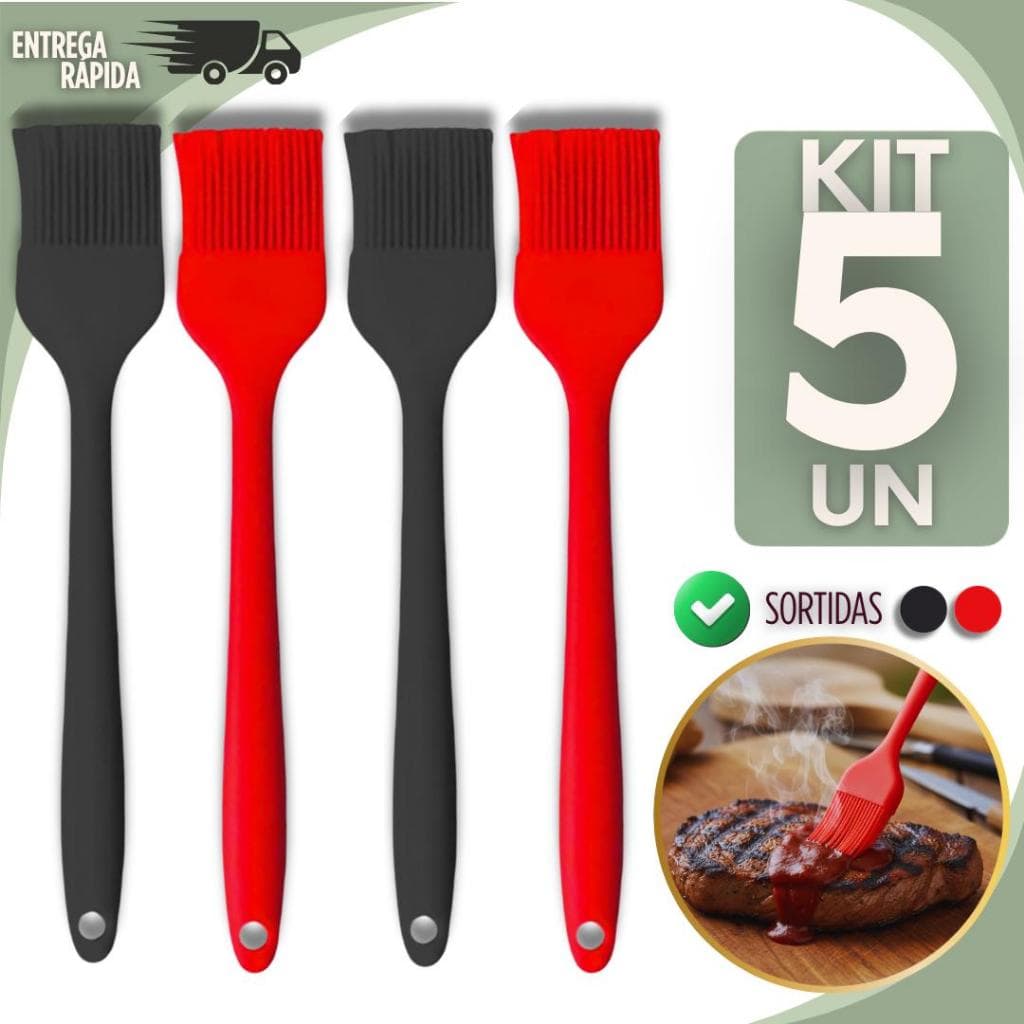 Kit 1/4/5 Uniddes  Pincel de Silicone Culinário – Pincel de Cozinha Antiaderente