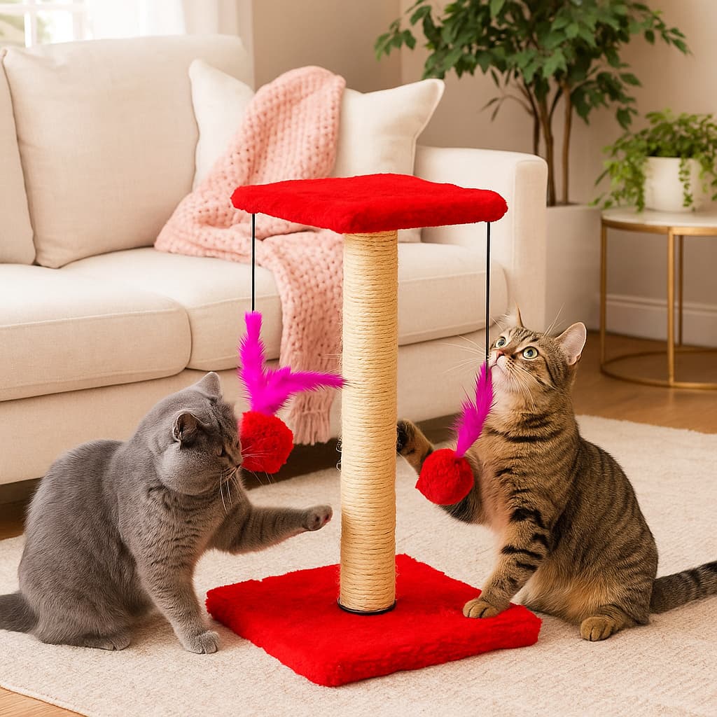 Arranhador para gatos com Brinquedo interativo  Divertido Pet