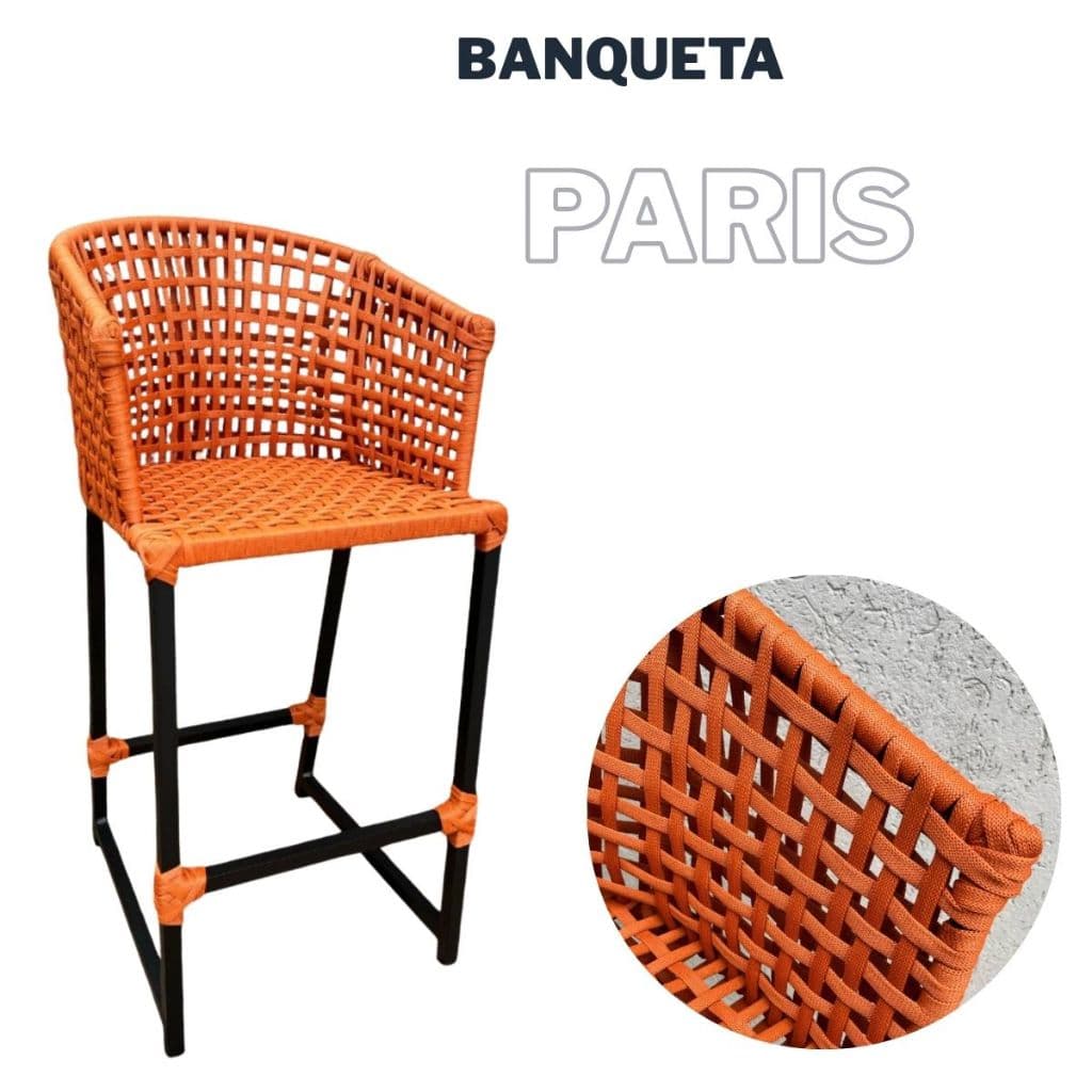 Banqueta Individual Terracota Alumínio Corda Náutica Varanda Barzinho Cozinha Gourmet