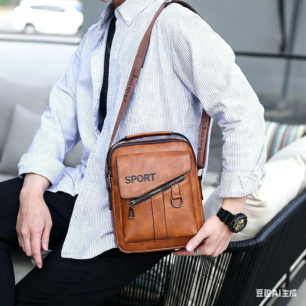 ￼Bolsa Tiracolo Masculina De Mão Mensageiro Multi-Comparência Impermeável WT120