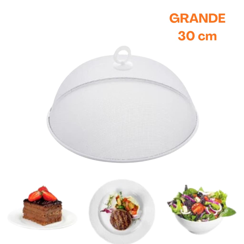 Tela Tampa Protetora de Alimentos Metal Grande 30 cm - Branco