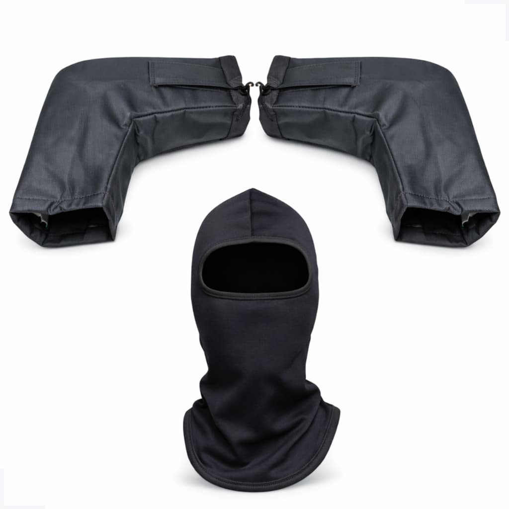 KIT LUVA DE GUIDÃO IMPERMEÁVEL + BALACLAVA PRETA – PROTEÇÃO TOTAL NO FRIO E NA CHUVA